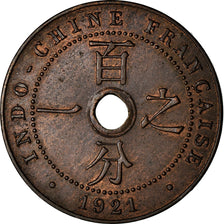 Coin, FRENCH INDO-CHINA, Cent, 1921, Paris, EF(40-45), Bronze, KM:12.1