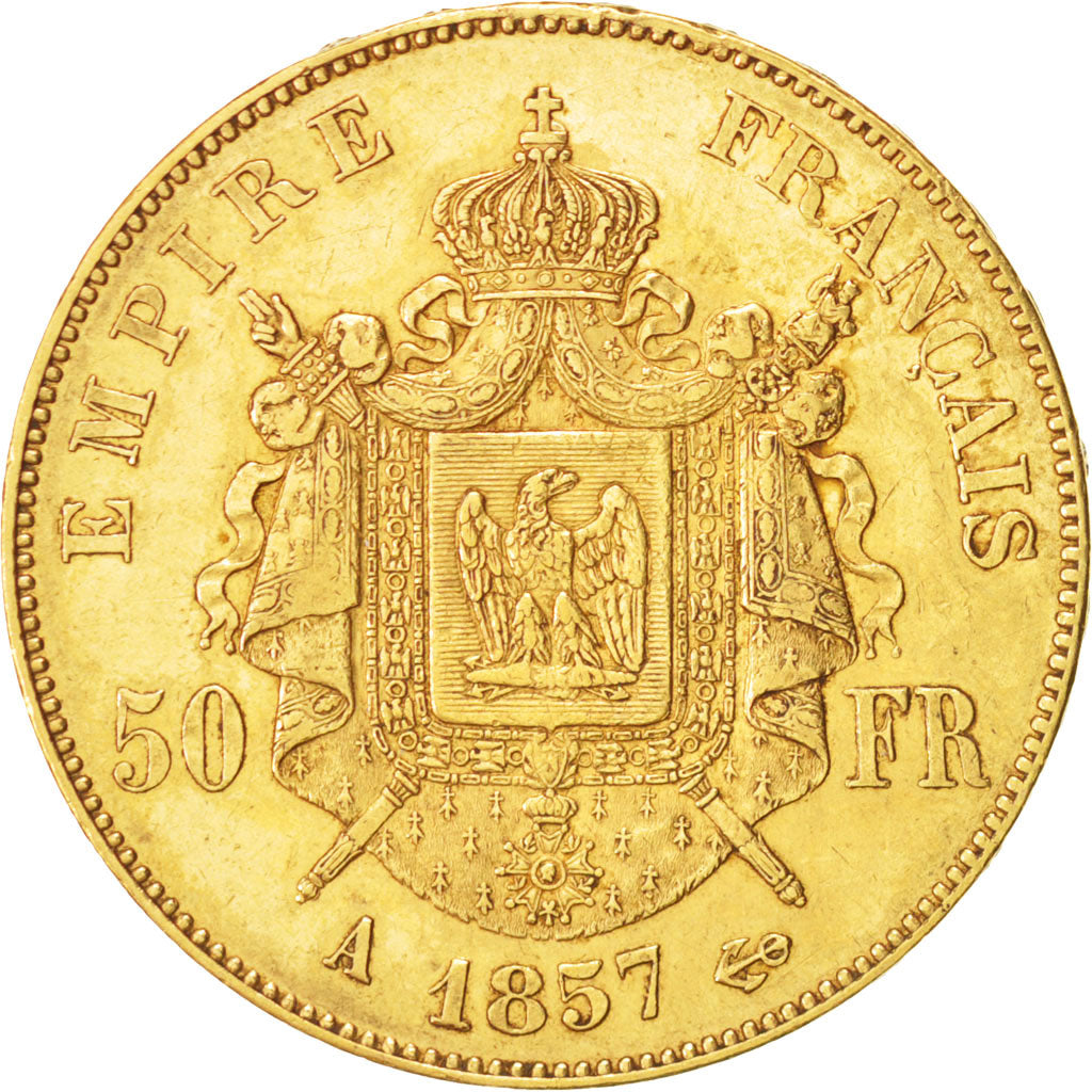 France, Napoleon III, Napoléon III, 50 Francs, 1857, Paris, AU(50-53), Gold,...