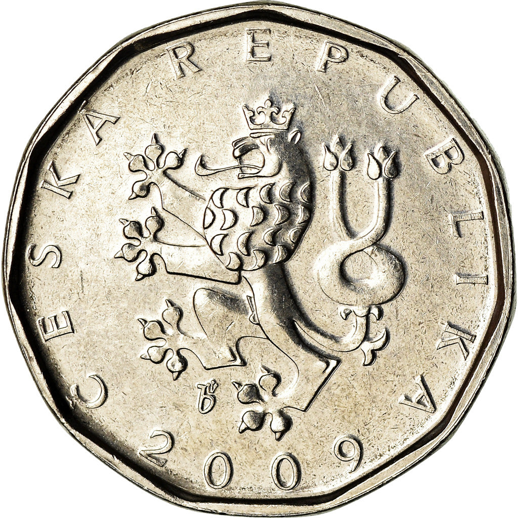 Monnaie, République Tchèque, 2 Koruny, 2009, TTB, Nickel plated steel, KM:9