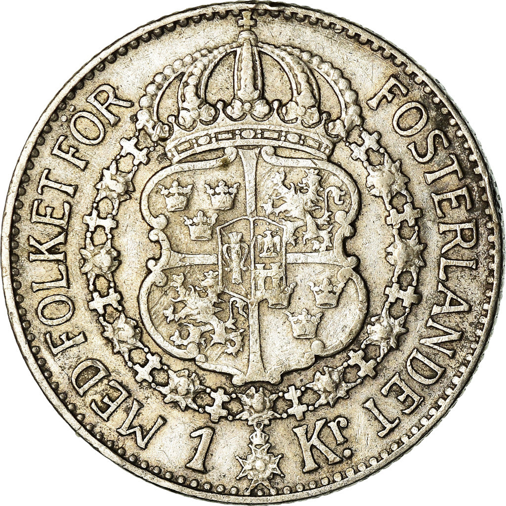 Coin, Sweden, Gustaf V, Krona, 1939, EF(40-45), Silver, KM:786.2