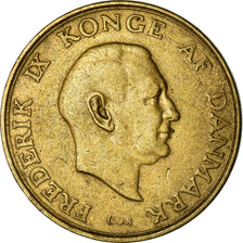 Coin, Denmark, Frederik IX, Krone, 1957, Copenhagen, EF(40-45), Aluminum-Bronze
