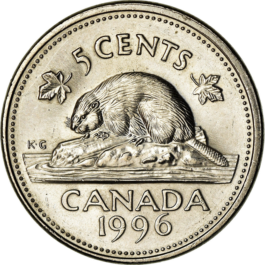 Coin, Canada, Elizabeth II, 5 Cents, 1996, Royal Canadian Mint, Ottawa, Proof
