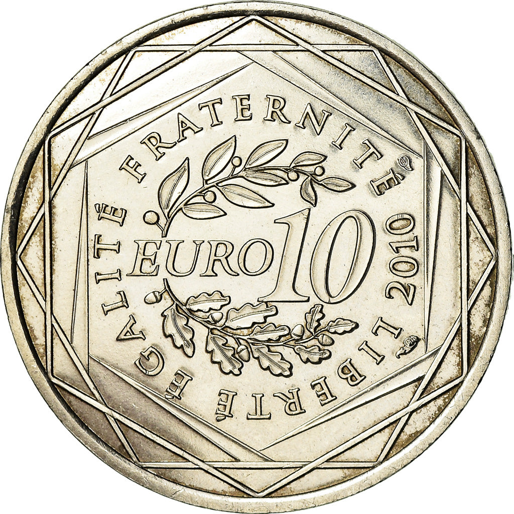 Francia, 10 Euro, 2010, Champagne-Ardenne, SPL-, Argento, Gadoury:EU399, KM:1651