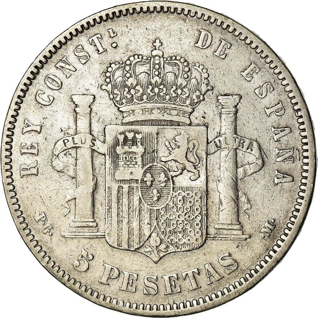 Coin, Spain, Alfonso XIII, 5 Pesetas, 1892, Madrid, VF(20-25), Silver, KM:700