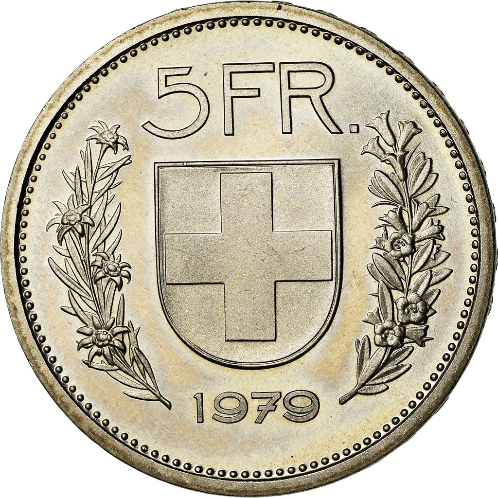 Coin, Switzerland, 5 Francs, 1979, Bern, BE, MS(65-70), Copper-nickel, KM:40a.1