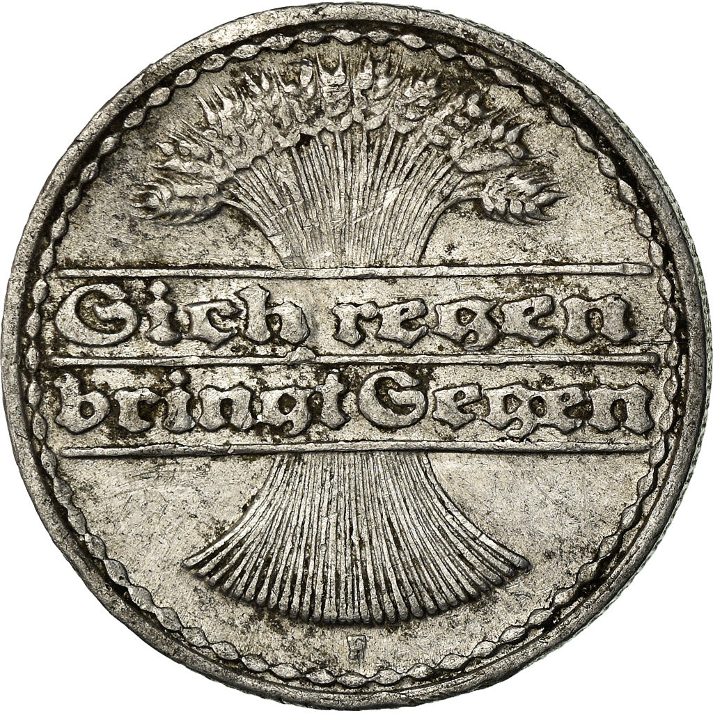 Munten, Duitsland, Weimarrepubliek, 50 Pfennig, 1920, Stuttgart, FR+, Aluminium