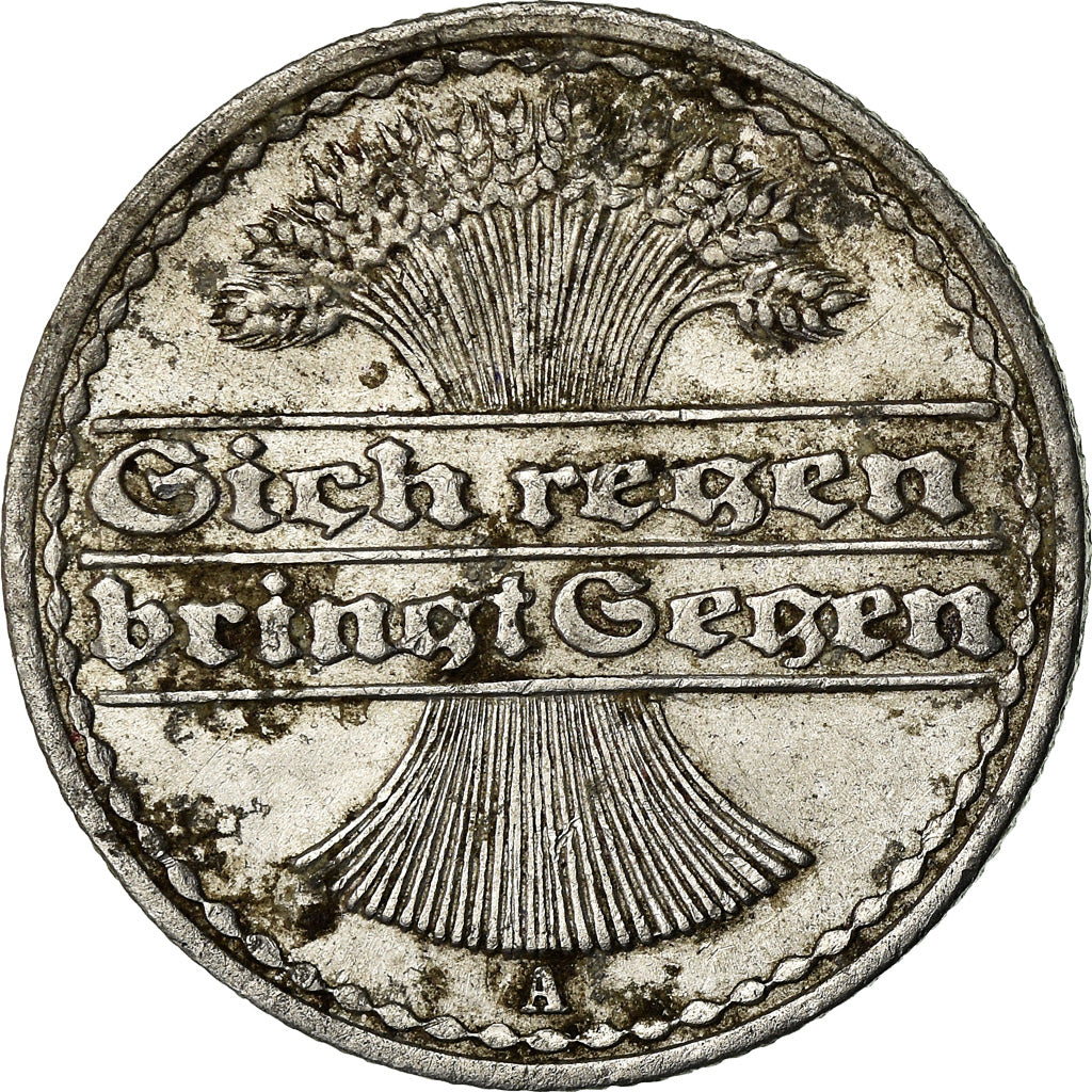 Munten, Duitsland, Weimarrepubliek, 50 Pfennig, 1921, Berlin, FR, Aluminium