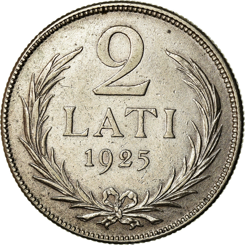Moneta, Lettonia, 2 Lati, 1925, BB, Argento, KM:8