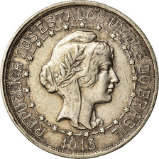 Coin, Brazil, 1000 Reis, 1913, EF(40-45), Silver, KM:513