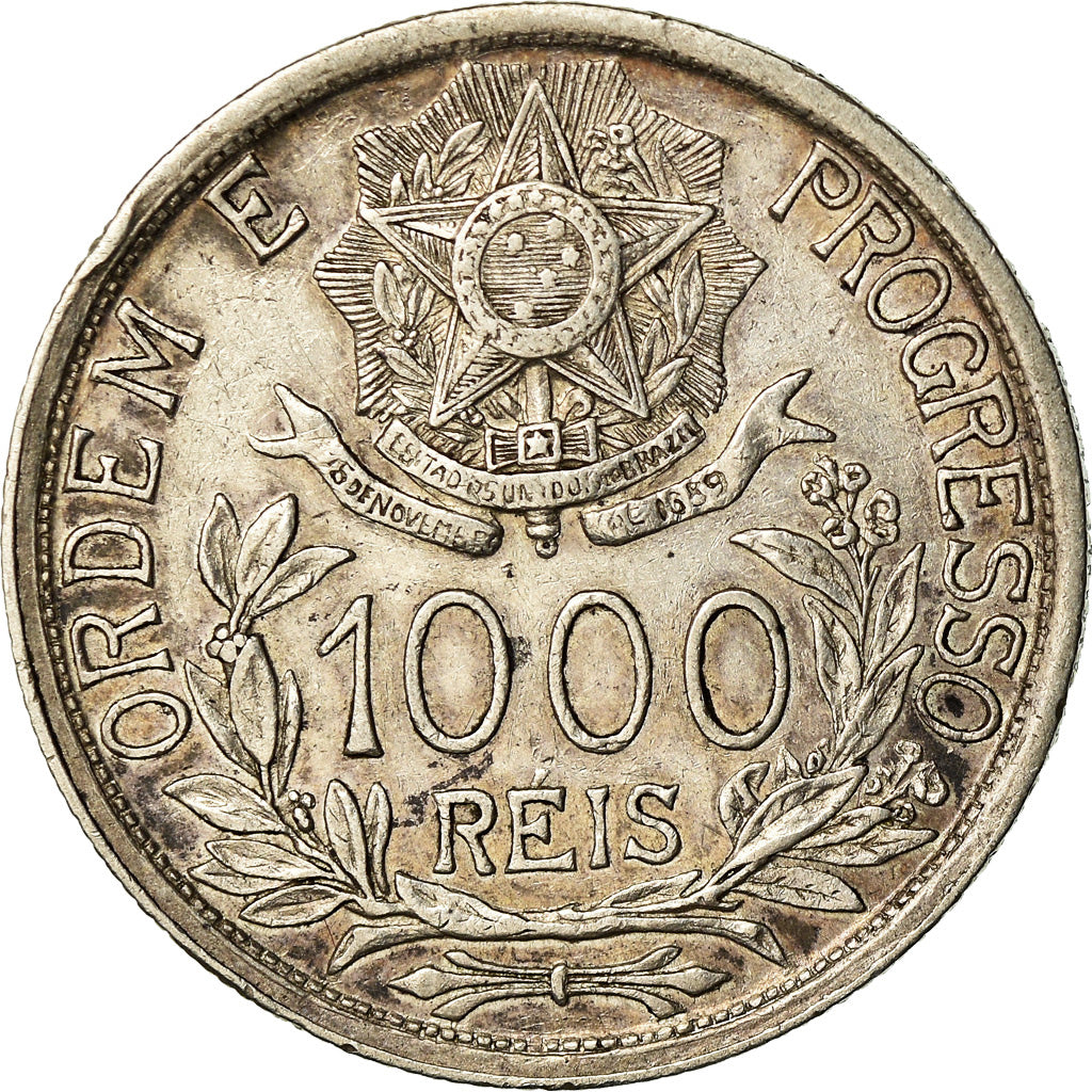 Coin, Brazil, 1000 Reis, 1913, EF(40-45), Silver, KM:513