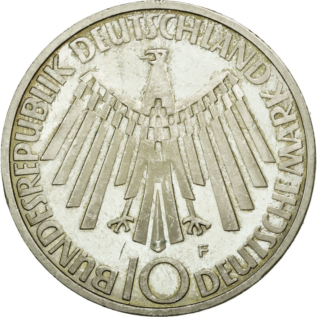 Coin, GERMANY - FEDERAL REPUBLIC, 10 Mark, 1972, Stuttgart, MS(60-62), Silver