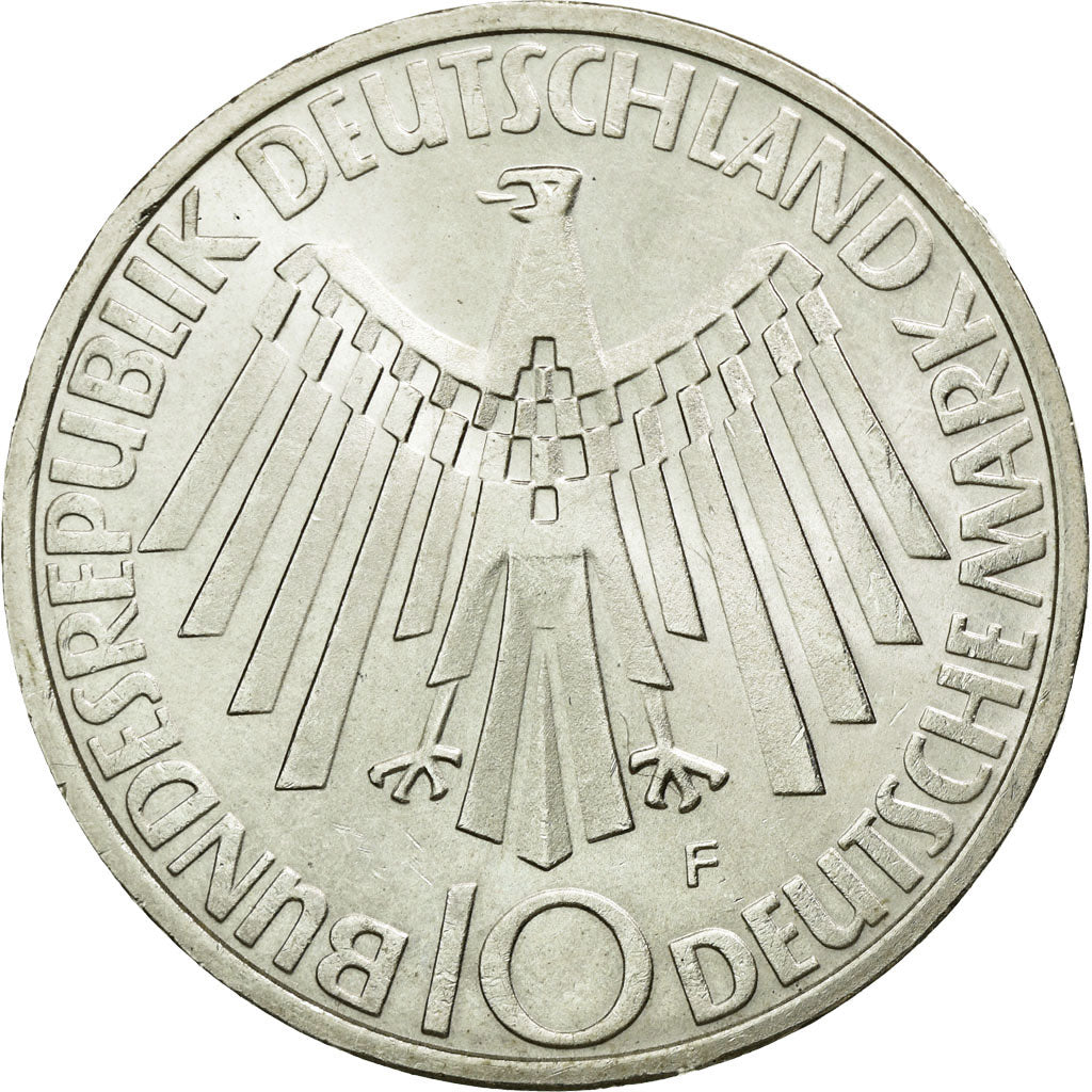 Coin, GERMANY - FEDERAL REPUBLIC, 10 Mark, 1972, Stuttgart, MS(60-62), Silver