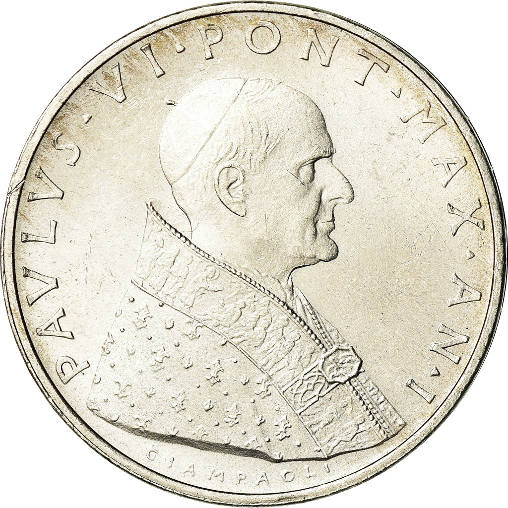Coin, VATICAN CITY, Paul VI, 500 Lire, 1963, AU(55-58), Silver, KM:83.1