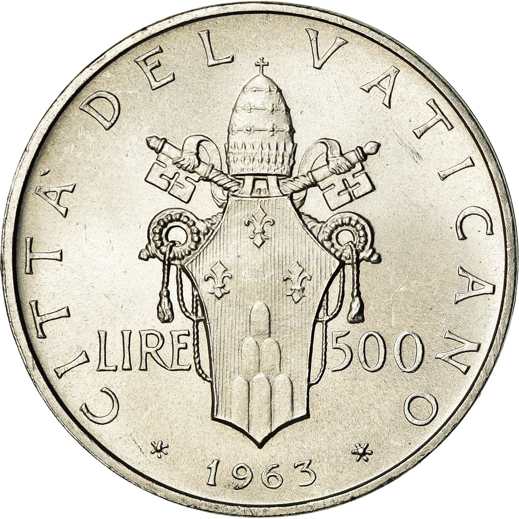 Coin, VATICAN CITY, Paul VI, 500 Lire, 1963, AU(55-58), Silver, KM:83.1