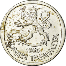 Coin, Finland, Markka, 1966, EF(40-45), Silver, KM:49