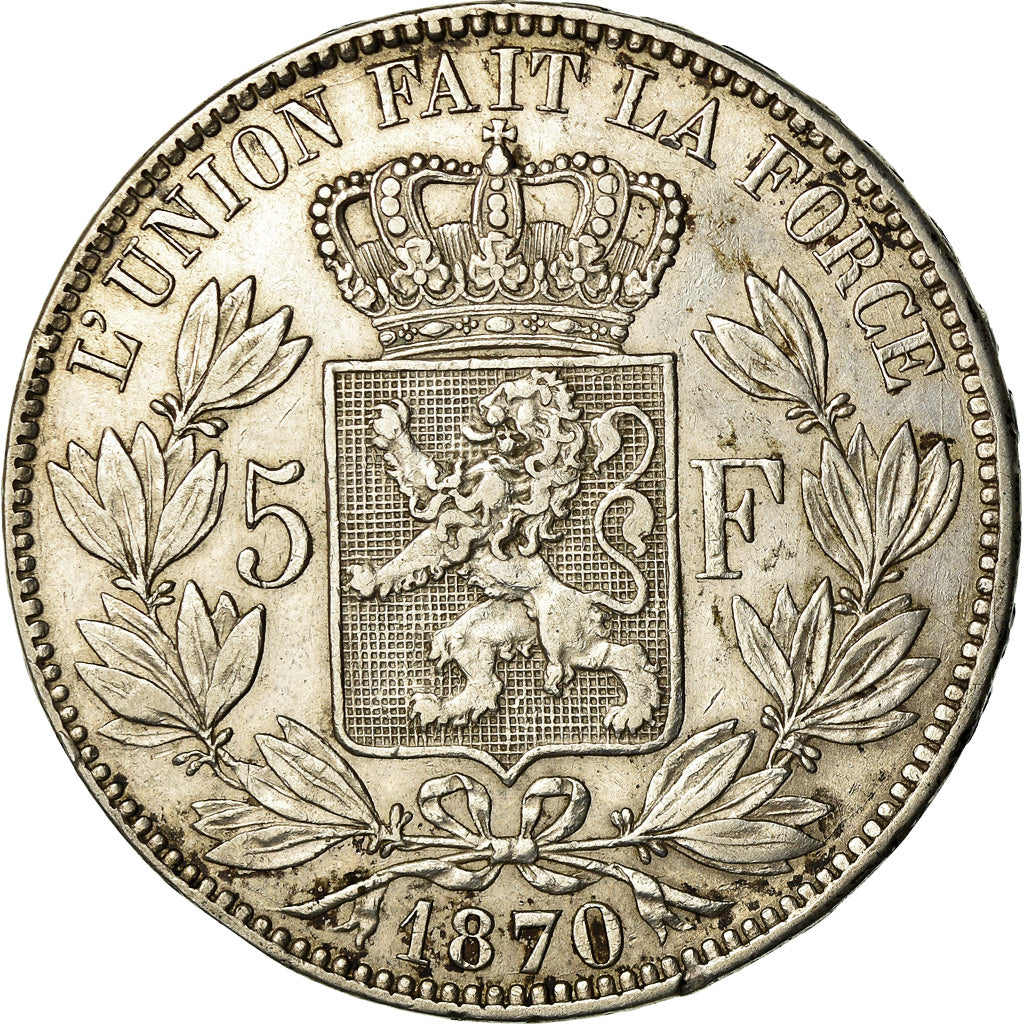 Monnaie, Belgique, Leopold II, 5 Francs, 5 Frank, 1870, TTB+, Argent, KM:24