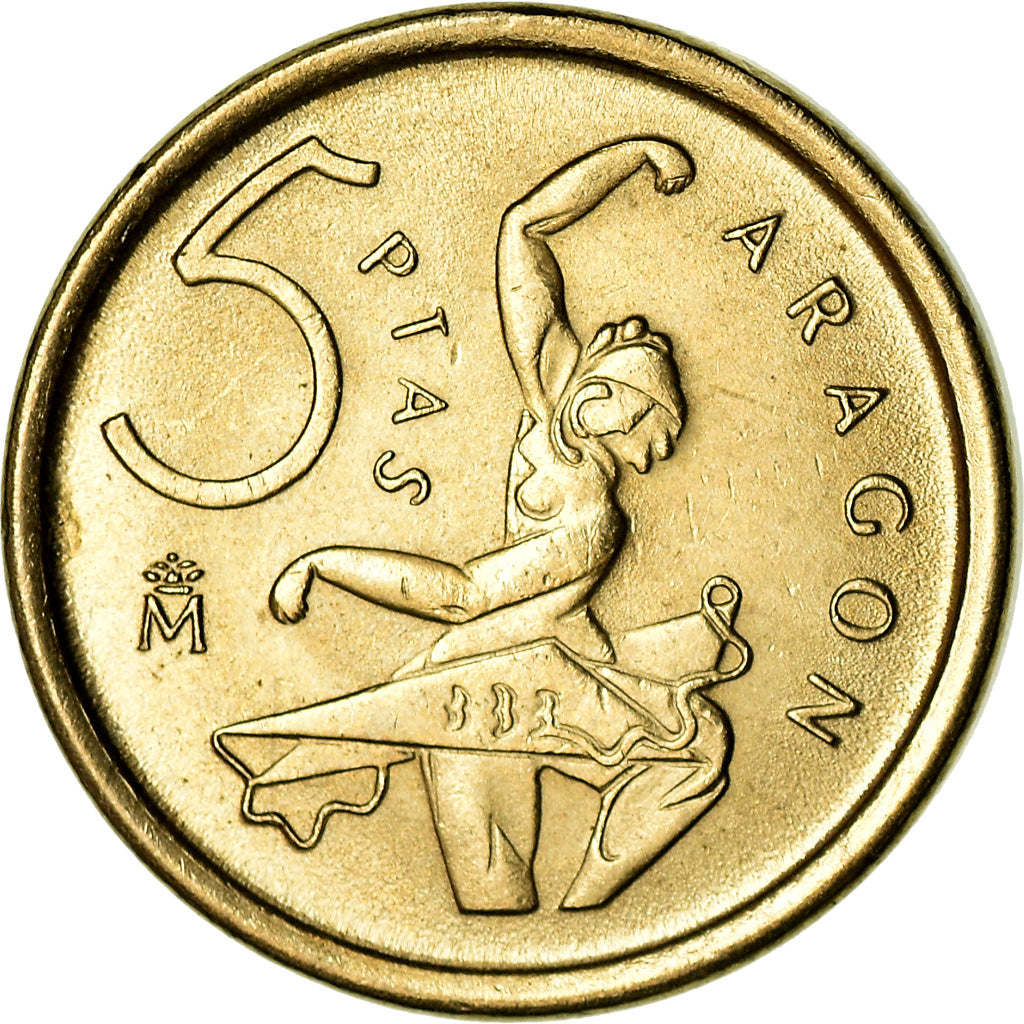 Moneta, Hiszpania, Juan Carlos I, 5 Pesetas, 1994, Madrid, AU(55-58)