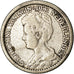Coin, Netherlands, Wilhelmina I, 25 Cents, 1919, VF(30-35), Silver, KM:146