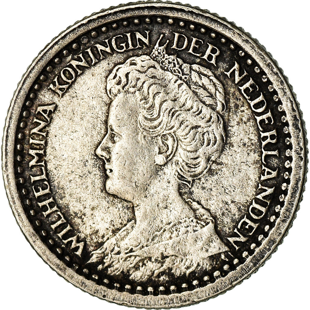 Coin, Netherlands, Wilhelmina I, 10 Cents, 1919, EF(40-45), Silver, KM:145