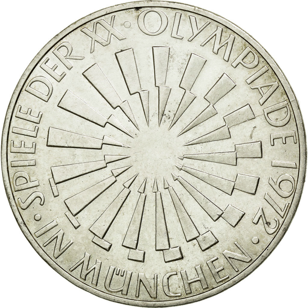 Coin, GERMANY - FEDERAL REPUBLIC, 10 Mark, 1972, Karlsruhe, MS(60-62), Silver
