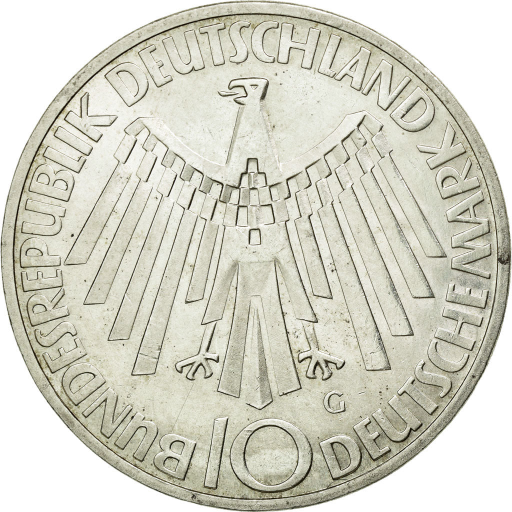 Coin, GERMANY - FEDERAL REPUBLIC, 10 Mark, 1972, Karlsruhe, MS(60-62), Silver