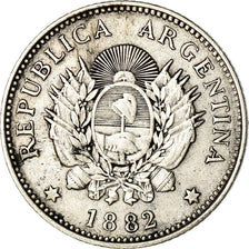 Moneda, Argentina, 20 Centavos, 1882, MBC, Plata, KM:27