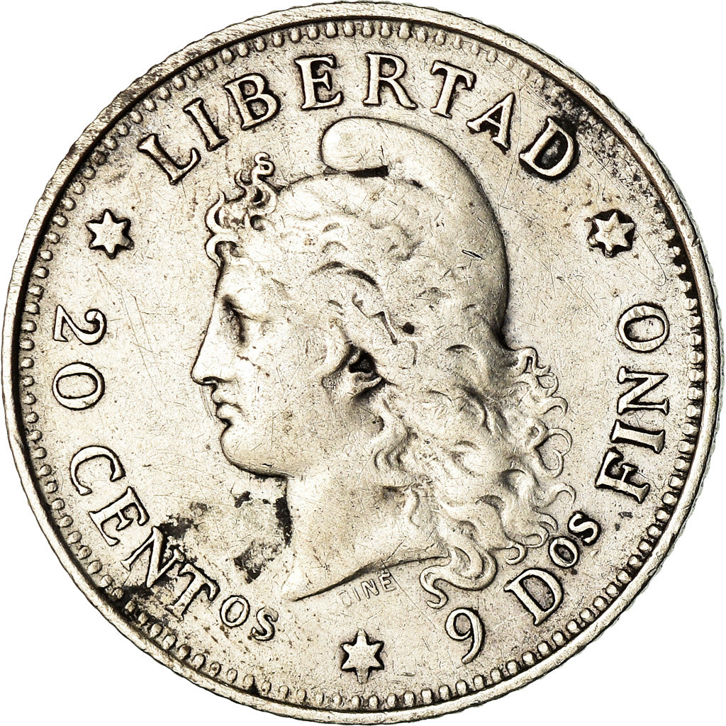 Moneda, Argentina, 20 Centavos, 1882, MBC, Plata, KM:27