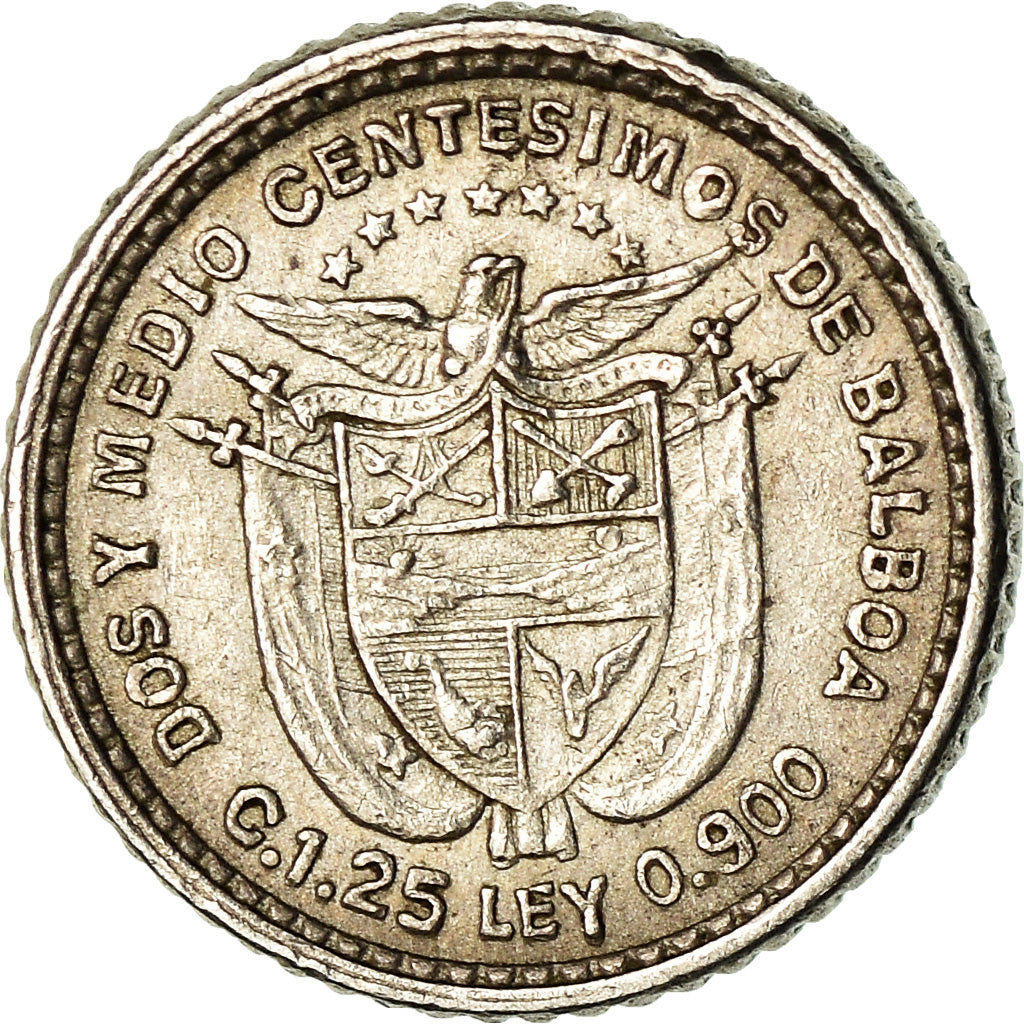 Moneda, Panamá, 2-1/2 Centesimos, 1904, MBC+, Plata, KM:1