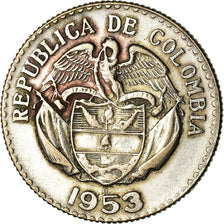 Coin, Colombia, 20 Centavos, 1953, EF(40-45), Silver, KM:213