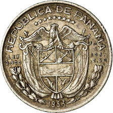 Coin, Panama, 1/10 Balboa, 1953, EF(40-45), Silver, KM:18