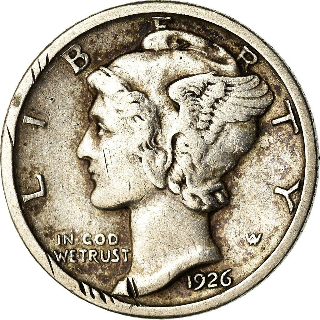 Coin, United States, Mercury Dime, Dime, 1926, U.S. Mint, Philadelphia