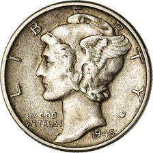 Moneda, Estados Unidos, Mercury Dime, Dime, 1945, U.S. Mint, Philadelphia, MBC