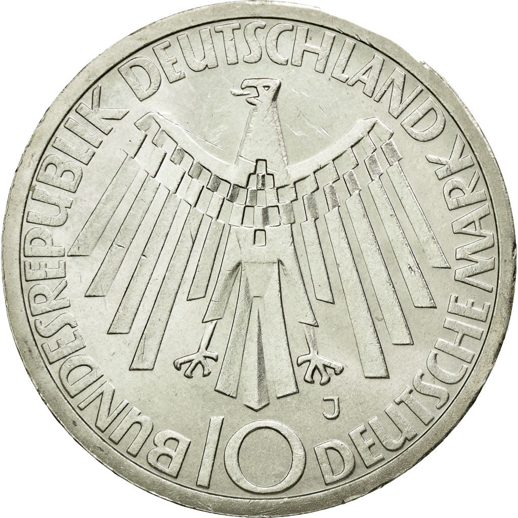Coin, GERMANY - FEDERAL REPUBLIC, 10 Mark, 1972, Hamburg, MS(60-62), Silver