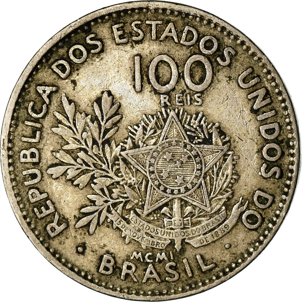 Monnaie, Brésil, 100 Reis, 1901, TTB, Copper-nickel, KM:503