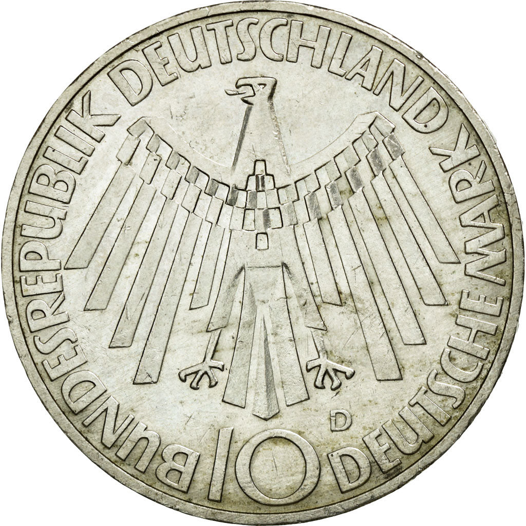 Coin, GERMANY - FEDERAL REPUBLIC, 10 Mark, 1972, Munich, MS(60-62), Silver