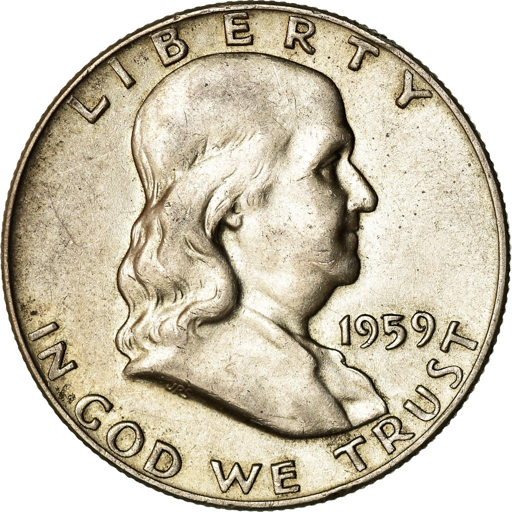 Coin, United States, Franklin Half Dollar, Half Dollar, 1959, U.S. Mint