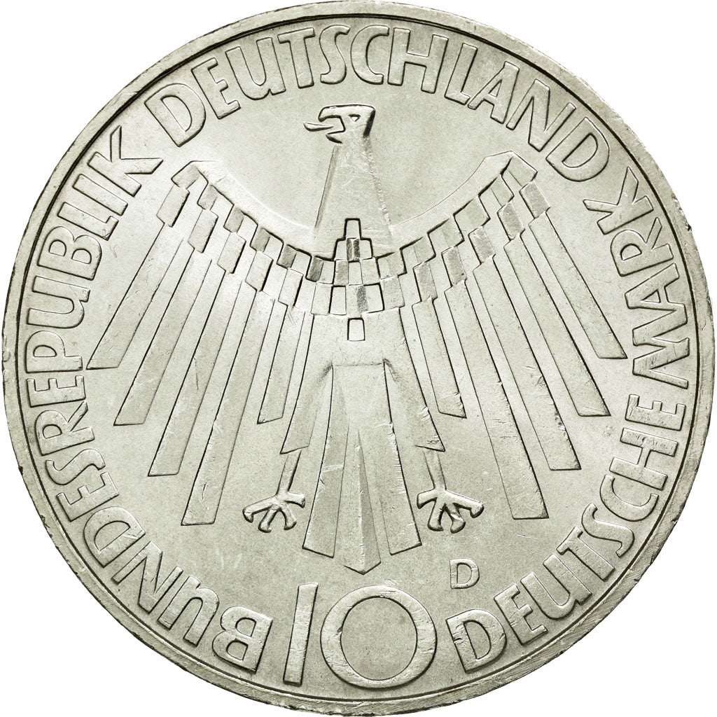 Coin, GERMANY - FEDERAL REPUBLIC, 10 Mark, 1972, Munich, MS(60-62), Silver