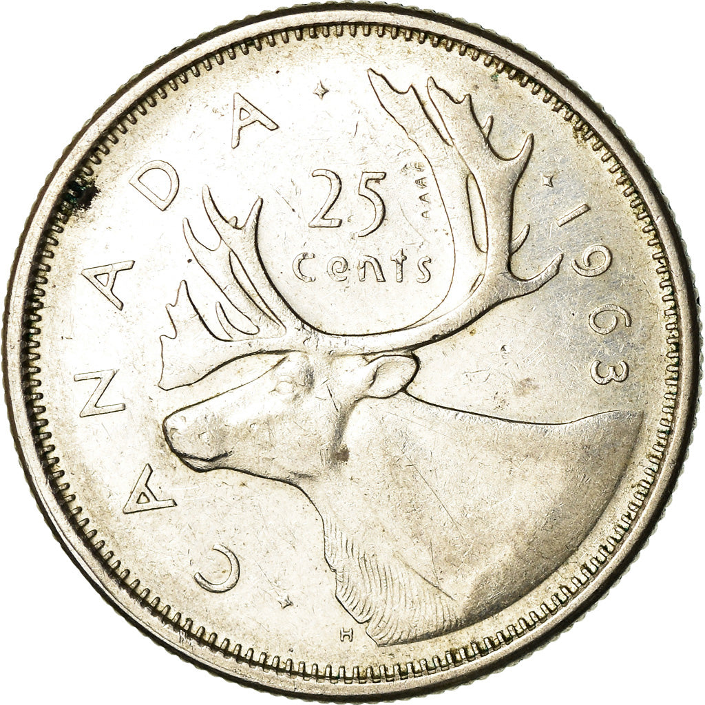 Coin, Canada, Elizabeth II, 25 Cents, 1963, Royal Canadian Mint, Ottawa