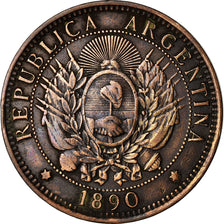 Münze, Argentinien, 2 Centavos, 1890, SS, Bronze, KM:33