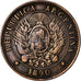 Münze, Argentinien, 2 Centavos, 1890, SS, Bronze, KM:33