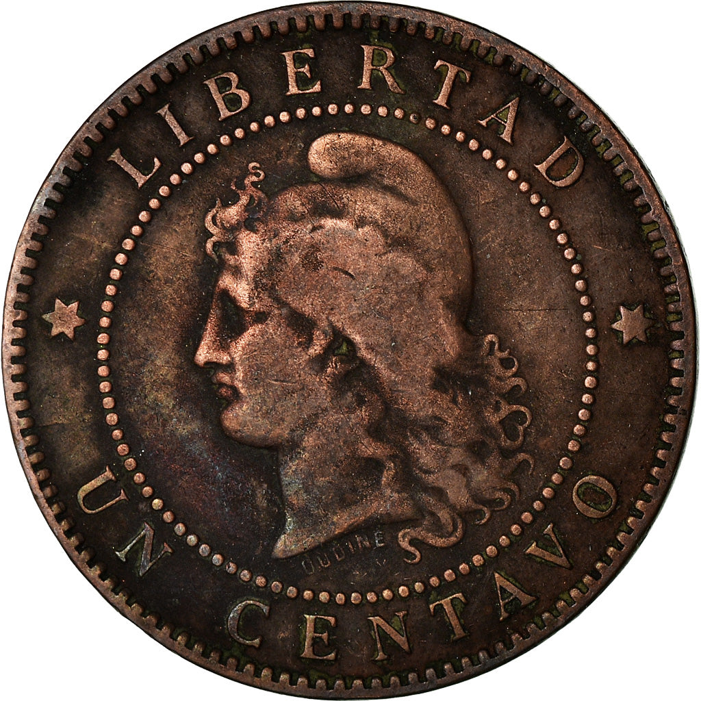 Coin, Argentina, Centavo, 1885, VF(30-35), Bronze, KM:32