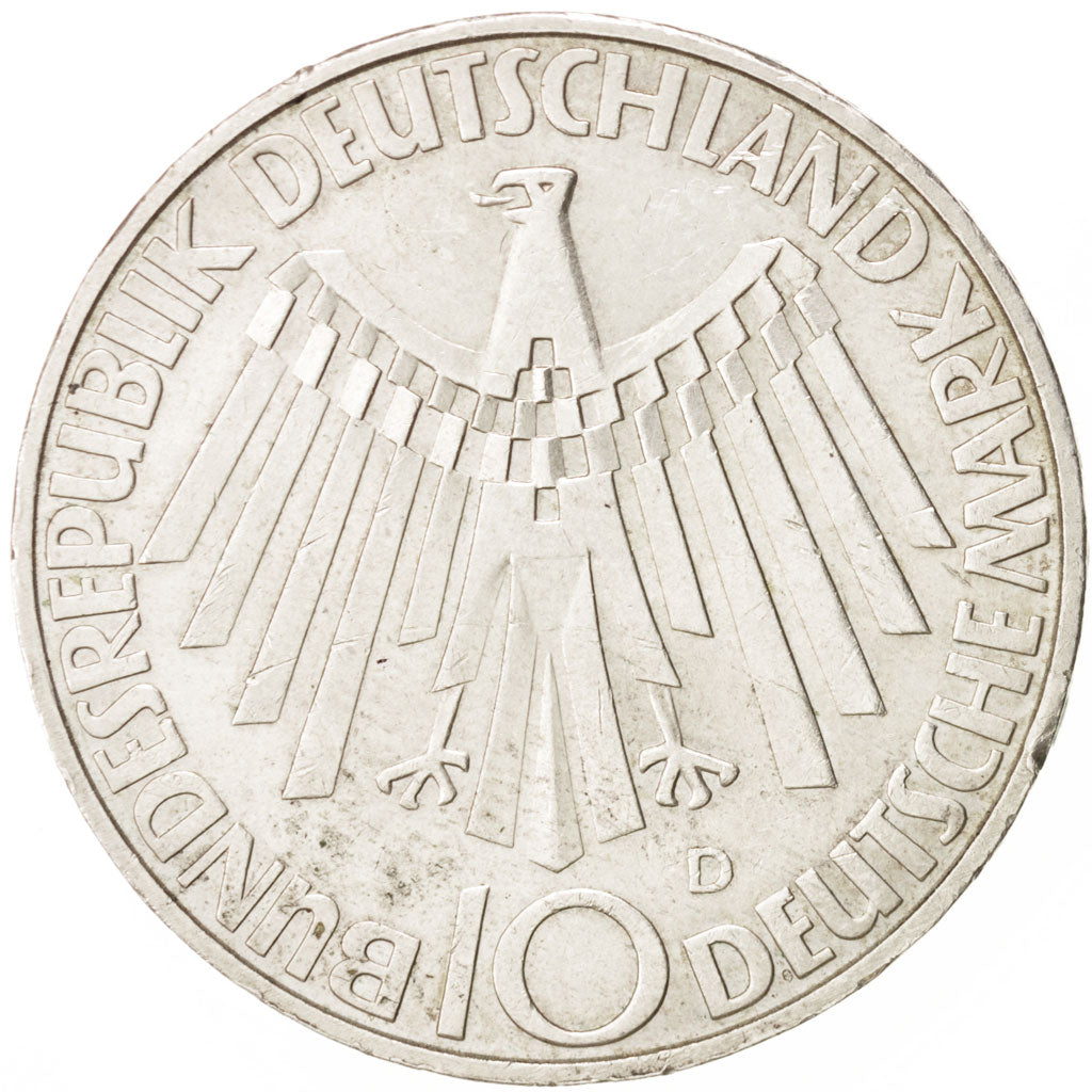 Coin, GERMANY - FEDERAL REPUBLIC, 10 Mark, 1972, Munich, MS(60-62), Silver