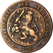 Coin, Netherlands, William III, 2-1/2 Cent, 1880, VF(20-25), Bronze, KM:108.1