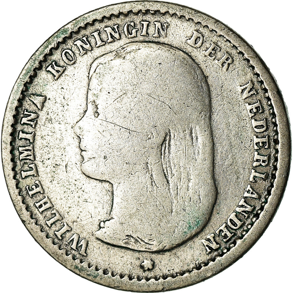 Coin, Netherlands, Wilhelmina I, 10 Cents, 1892, VF(20-25), Silver, KM:116