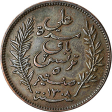 Coin, Tunisia, Ali Bey, 5 Centimes, 1891, Paris, EF(40-45), Bronze, KM:221