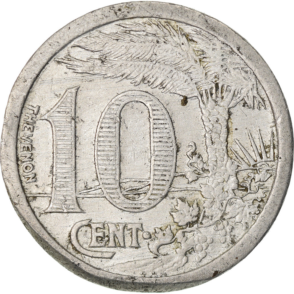 Coin, Algeria, 10 Centimes, 1921, VF(20-25), Aluminium