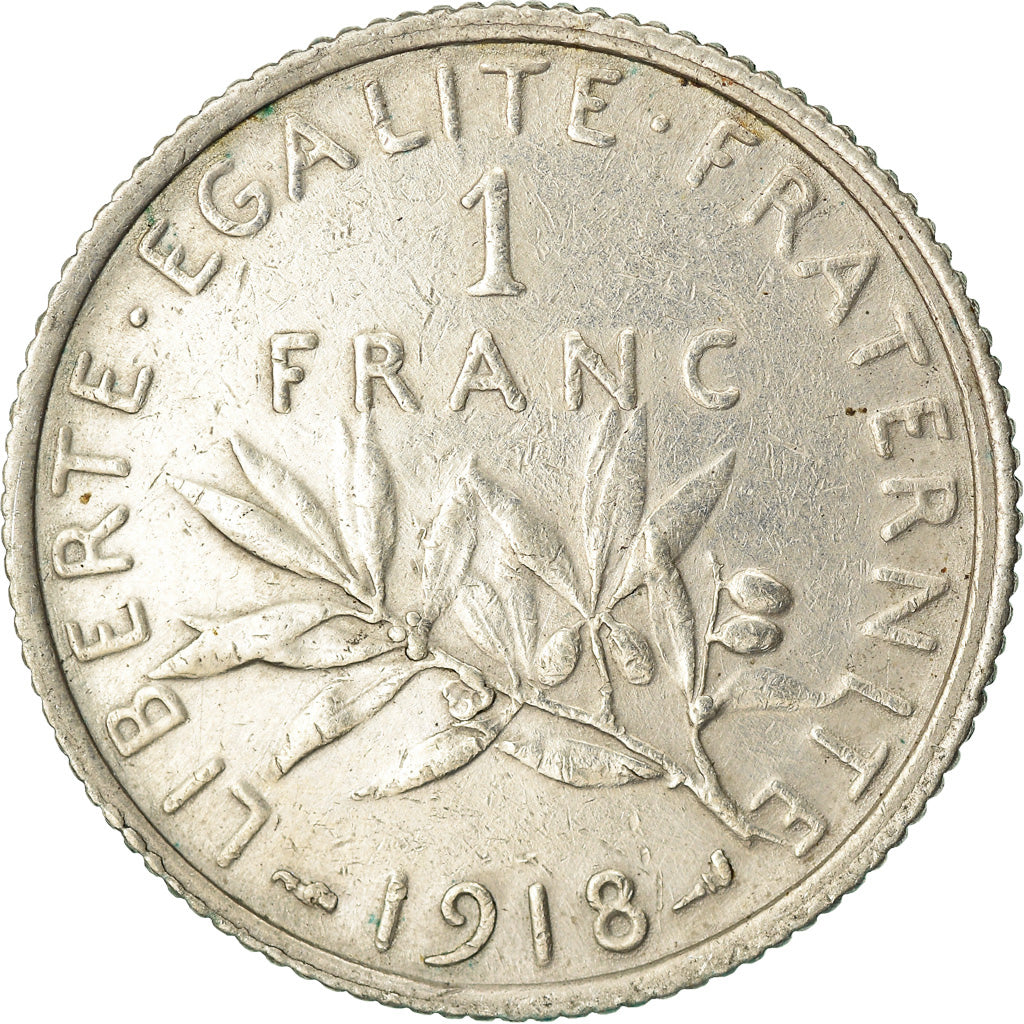 Monnaie, France, Semeuse, Franc, 1918, Paris, SUP, Argent, Gadoury:467, KM:844.1
