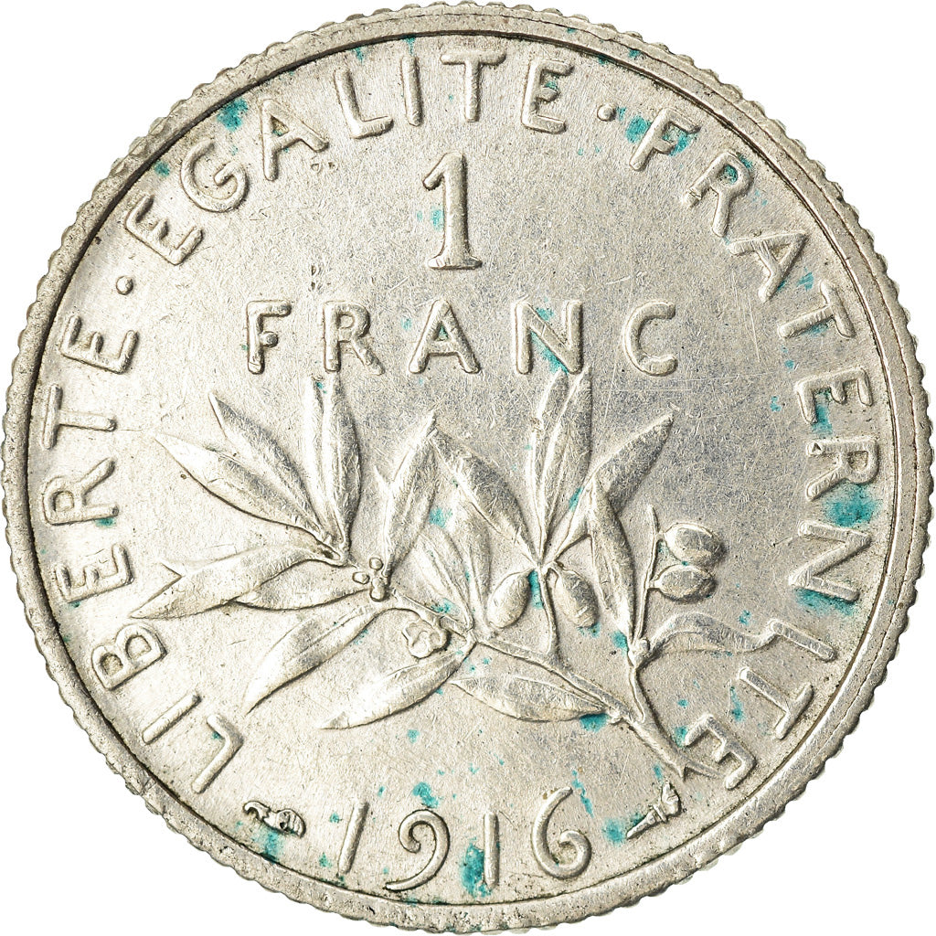 Monnaie, France, Semeuse, Franc, 1916, Paris, TTB, Argent, Gadoury:467, KM:844.1
