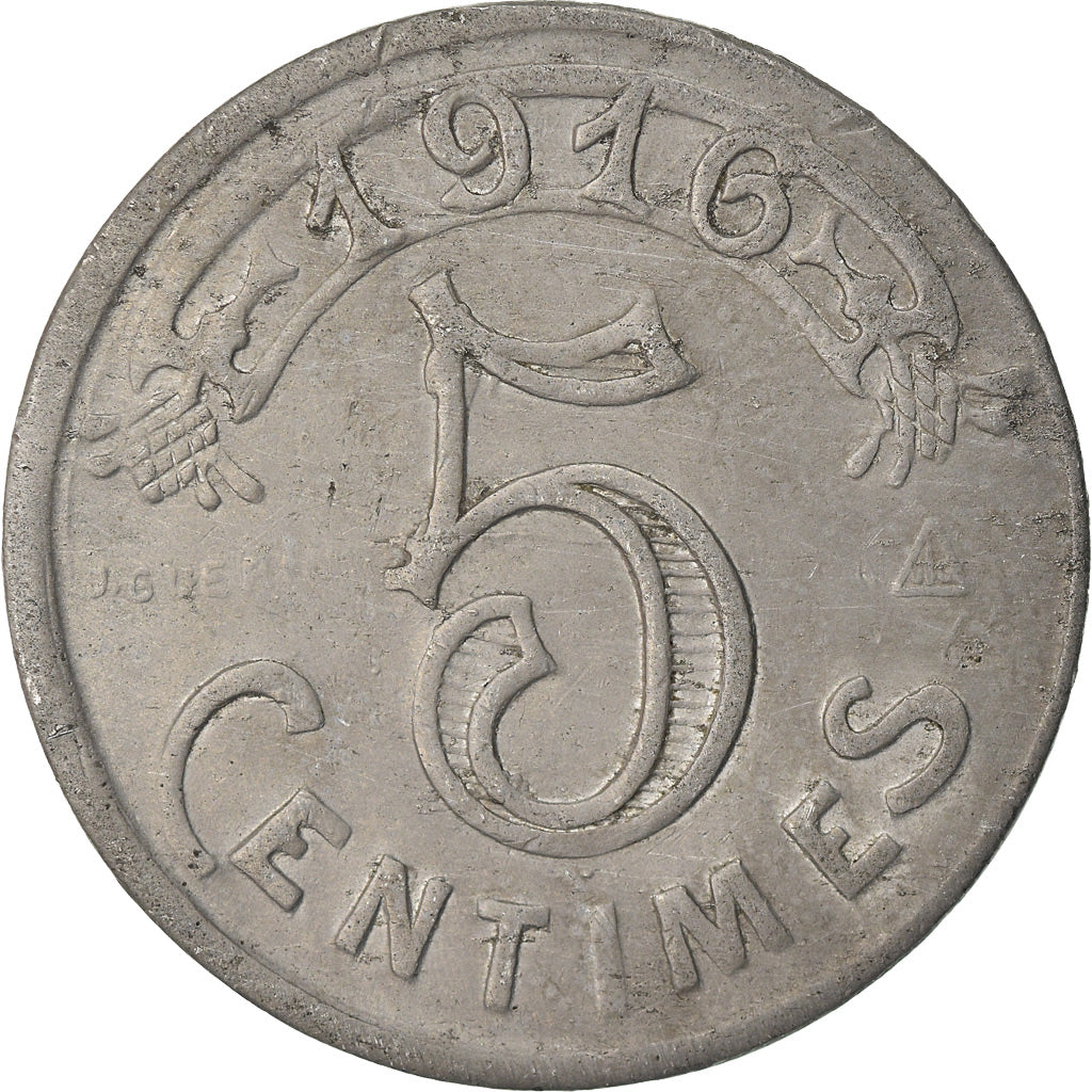 Moneda, Francia, Marseille, 5 Centimes, 1916, BC+, Aluminio, Elie:10.1a