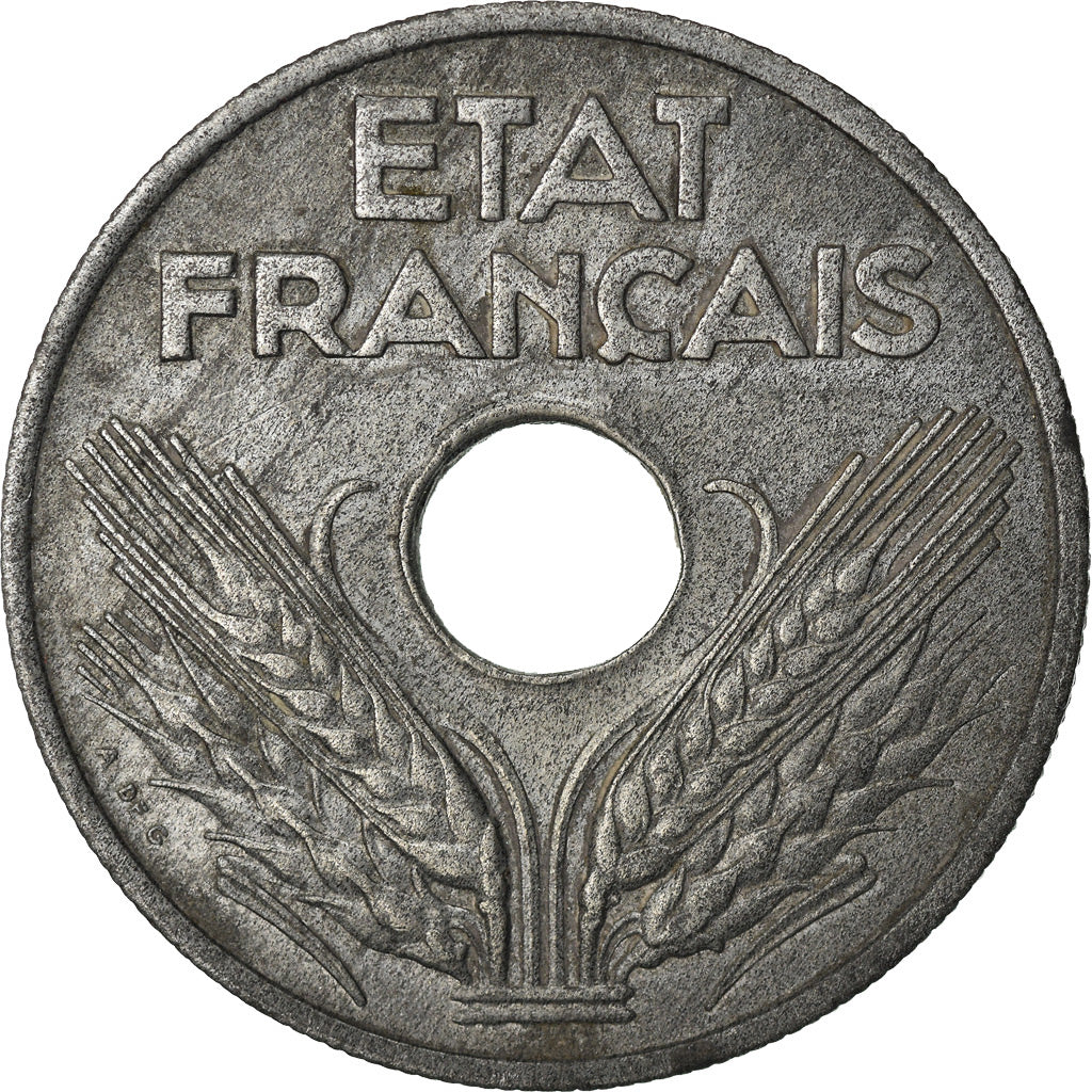 Coin, France, État français, 20 Centimes, 1942, Paris, AU(55-58), Zinc